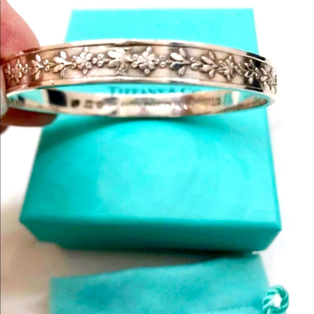 Tiffany & Co Studios Flora Leaf And Flowers Bangle Bracelet
